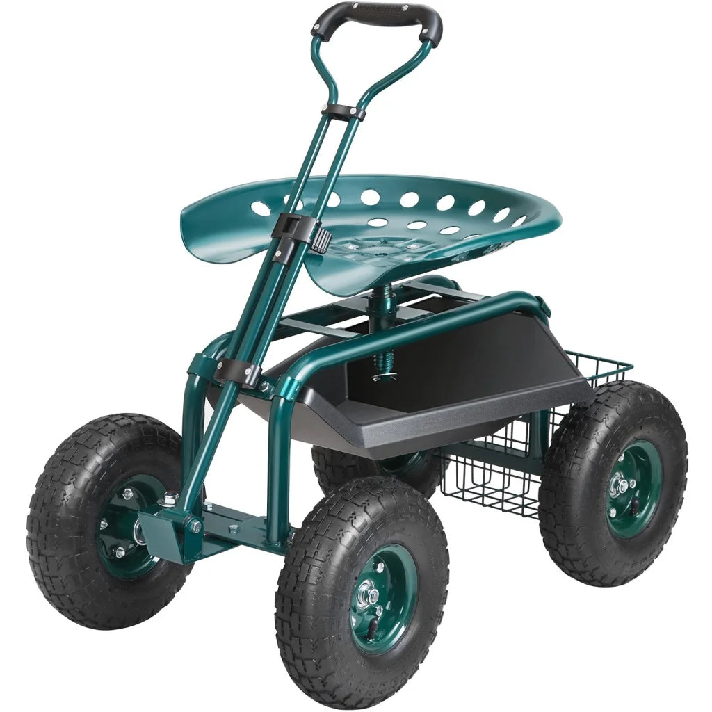 VEVOR Garden Cart Rolling Workseat with Wheels Gardening