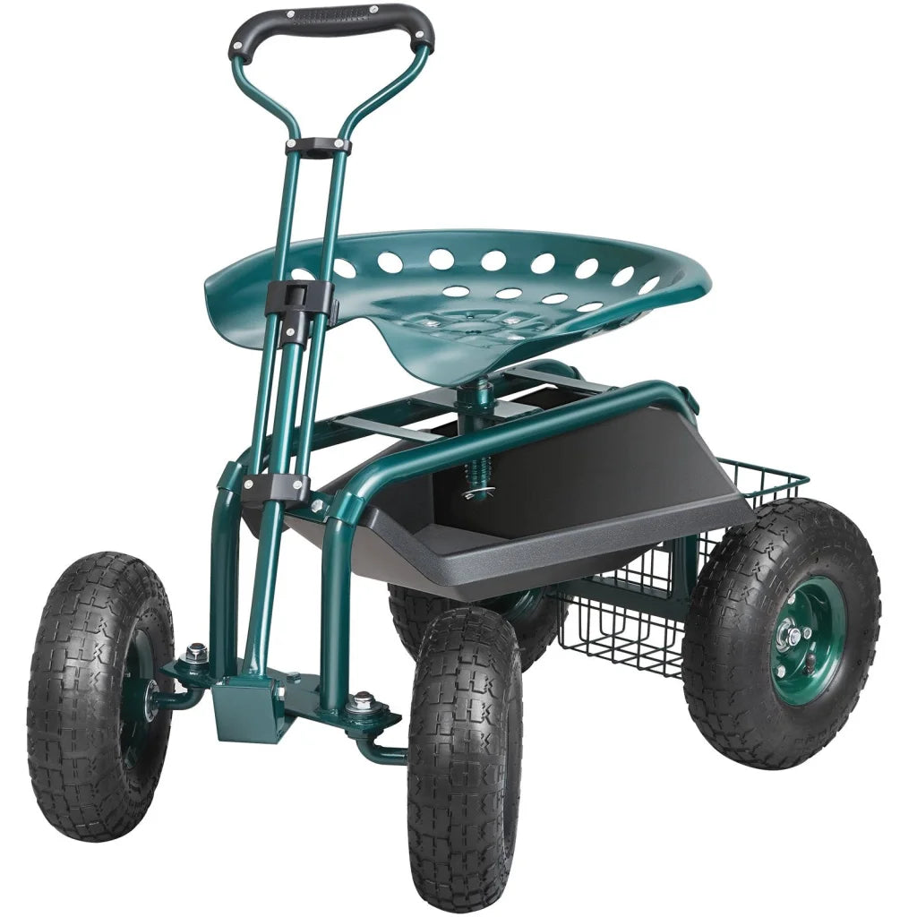 VEVOR Garden Cart Rolling Workseat with Wheels Gardening