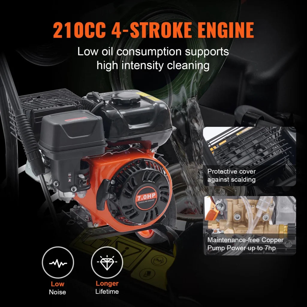 VEVOR Gas Pressure Washer Gas Powered Washer 3600 PSI 2.6