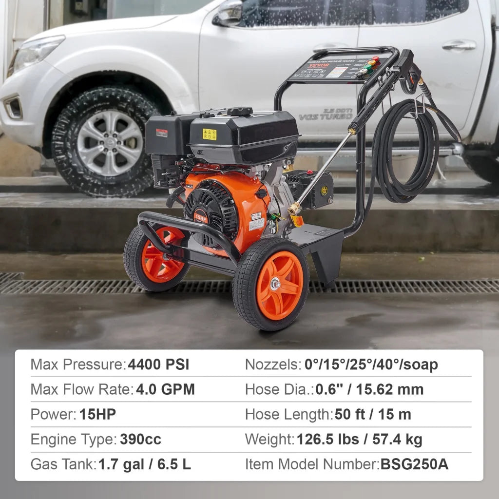 VEVOR Gas Pressure Washer Gas Powered Washer 4400 PSI 4.0