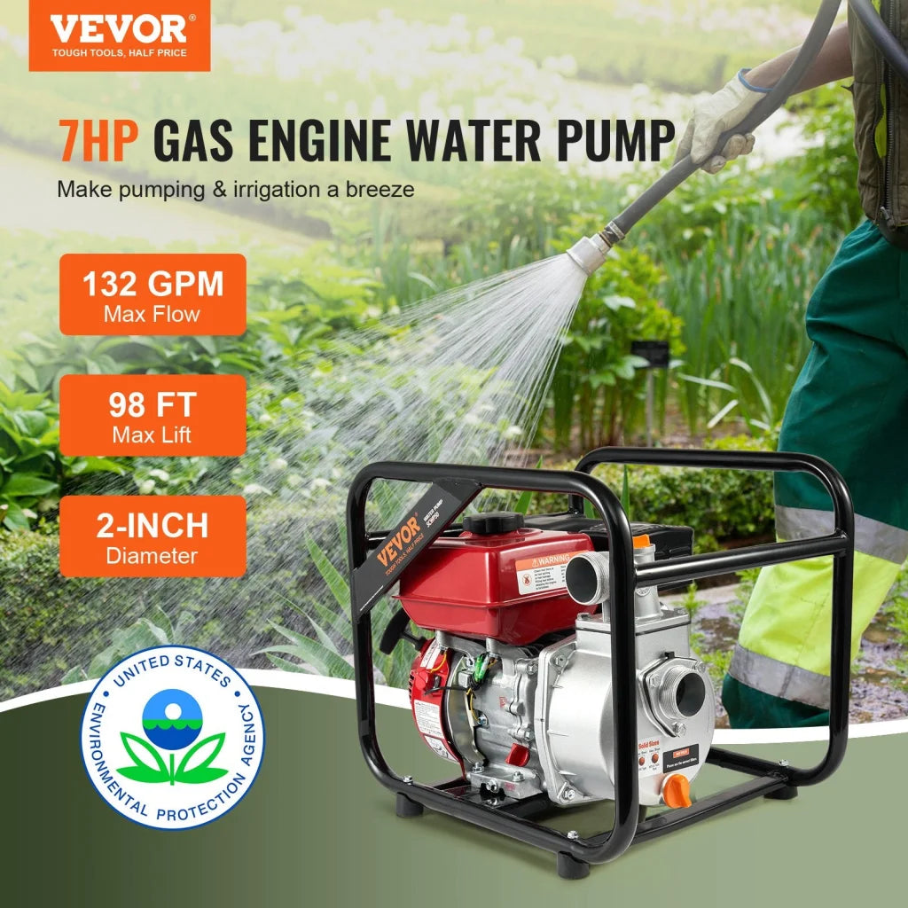 VEVOR Gasoline Engine Water Pump Gas Powered Transfer Pump