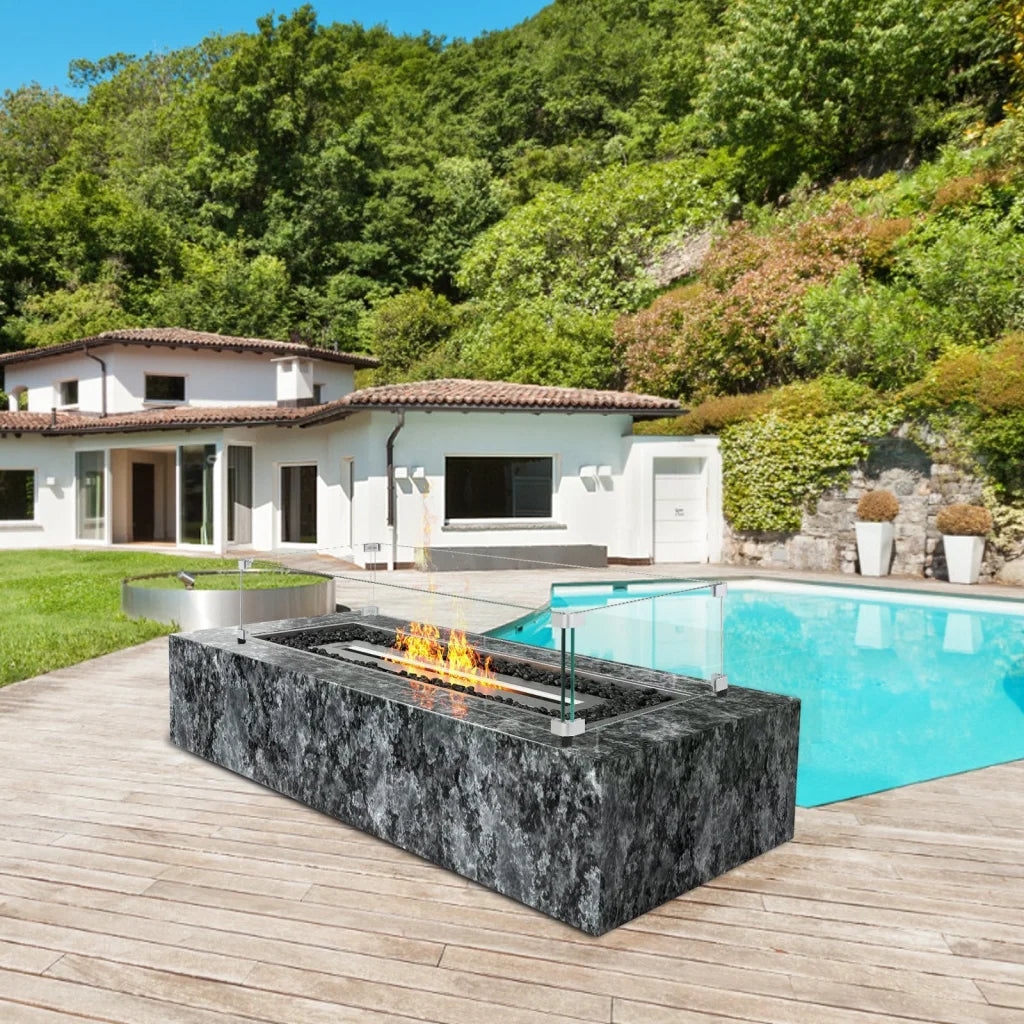 VEVOR Glass Wind Guard for Rectangular Fire Pit Table 924 x