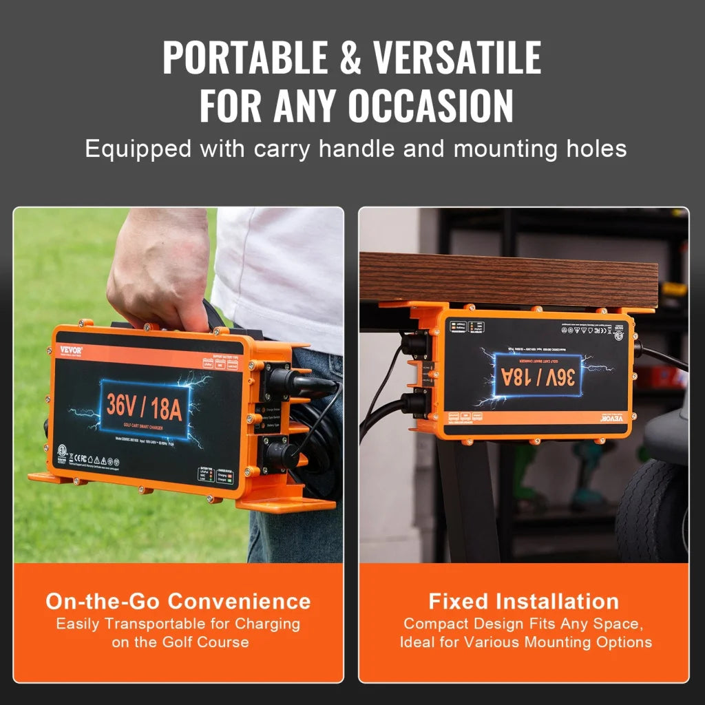 VEVOR Golf Cart Battery Charger 18 AMP Smart Club Car