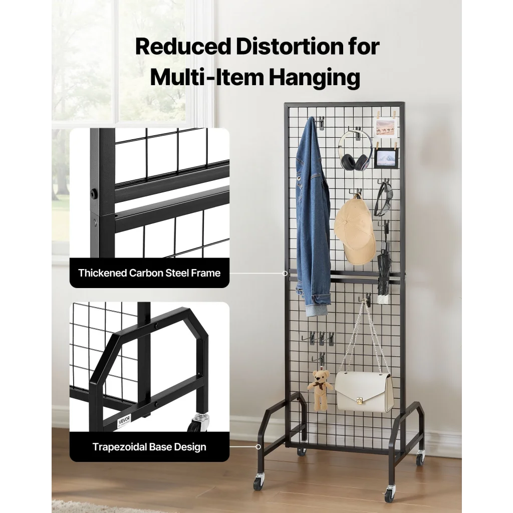 Black steel storage rack with adjustable supports and fitted brackets