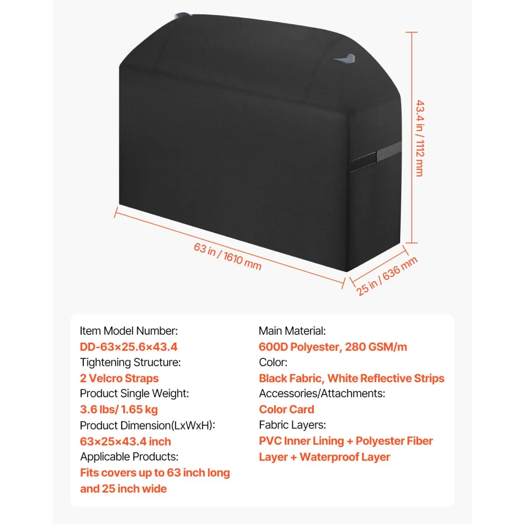 VEVOR Grill Cover 63 inch BBQ Covers for Outdoor Grills