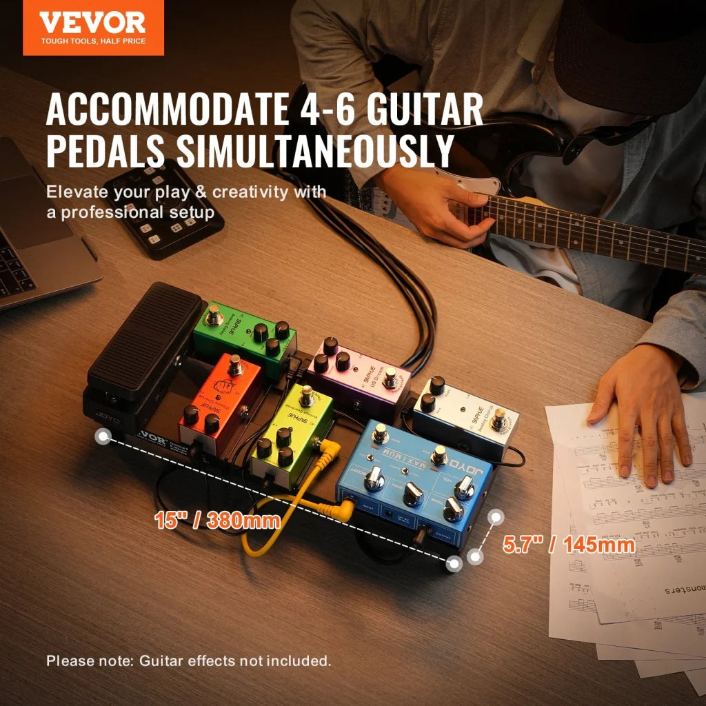 VEVOR Guitar Pedal Board 15’’ x 5.7’’ Aluminum Alloy 0.8