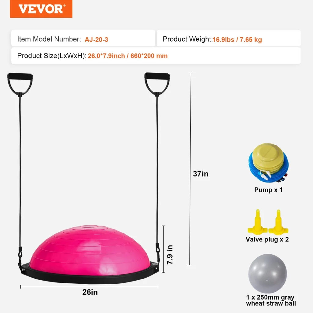 VEVOR Half Exercise Ball Trainer 26 inch Balance Ball