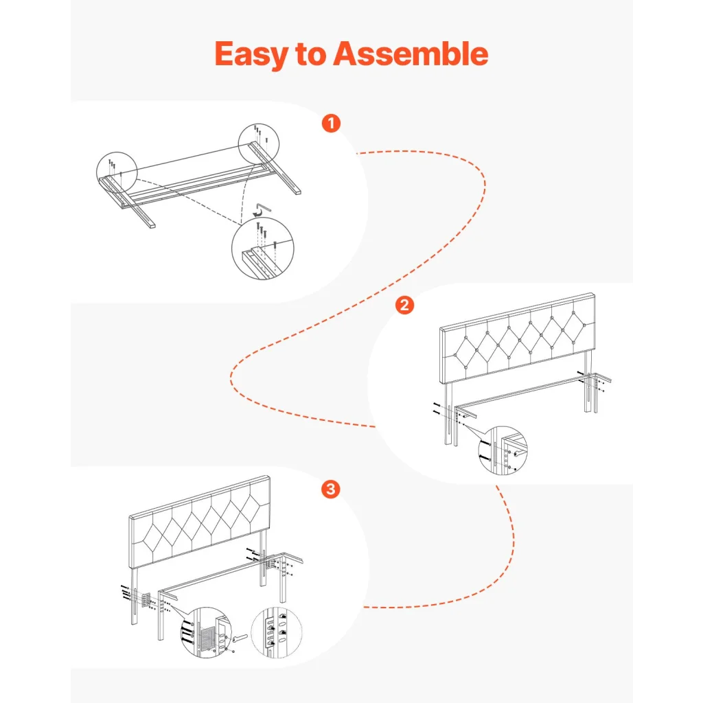VEVOR Headboard Full Size Headboard with Adjustable Height