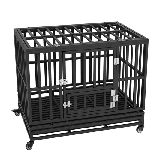 VEVOR Heavy Duty Dog Crate 38 in Metal Dog Kennel