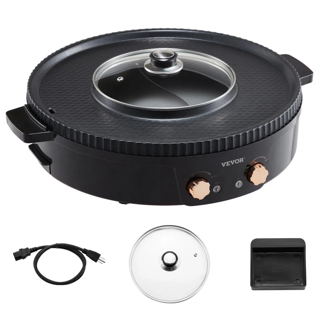 VEVOR Hot Pot with Grill 1800W 2-in-1 Electric Smokeless