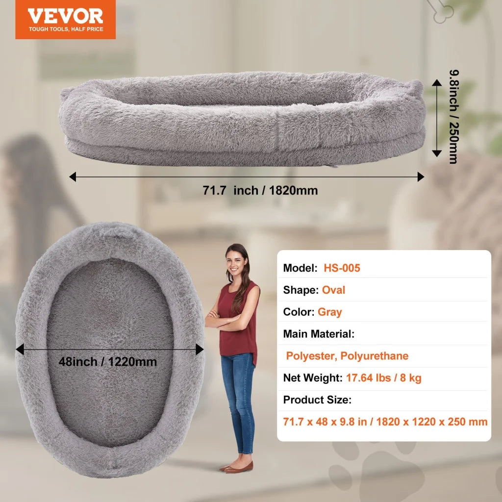 VEVOR Human Dog Bed 1820x1220x250 mm Human Size Dog Bean