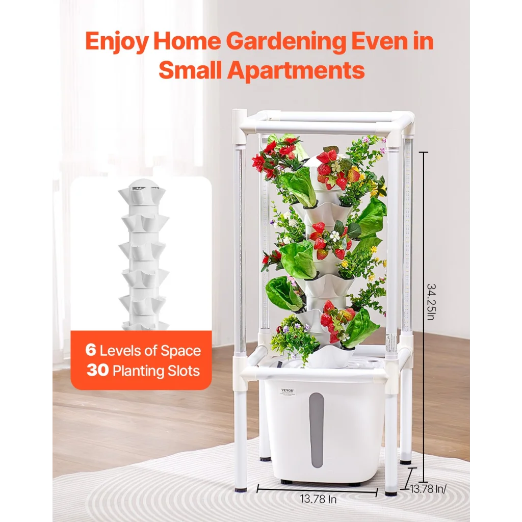 VEVOR Hydroponic Growing System with Grow Light 30 Pods
