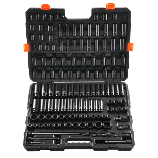 VEVOR Impact Sockets Set 130PCS 6-Point 3/8’’ & 1/2’’ Drive