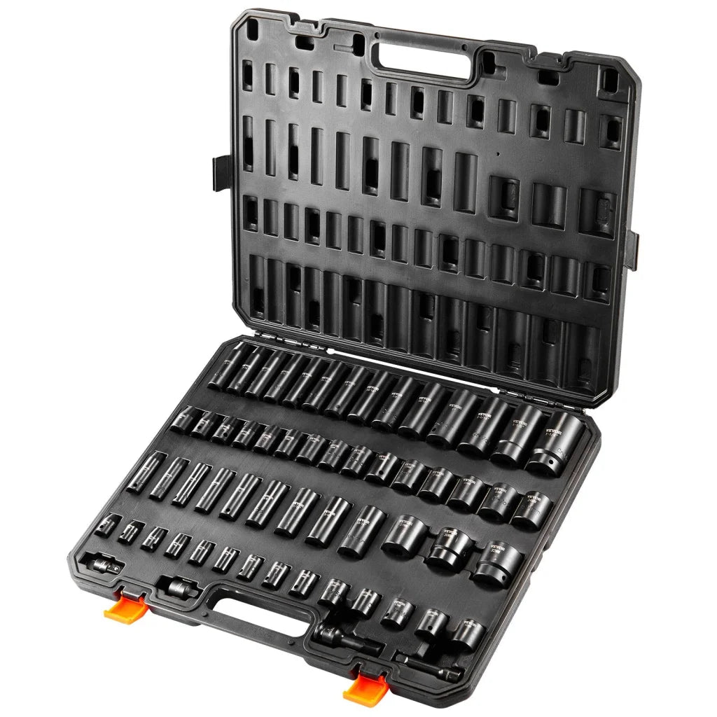 VEVOR Impact Sockets Set 59pcs 6-Point 3/8’’ & 1/2’’ Drive