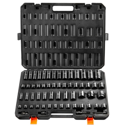VEVOR Impact Sockets Set 59pcs 6-Point 3/8’’ & 1/2’’ Drive