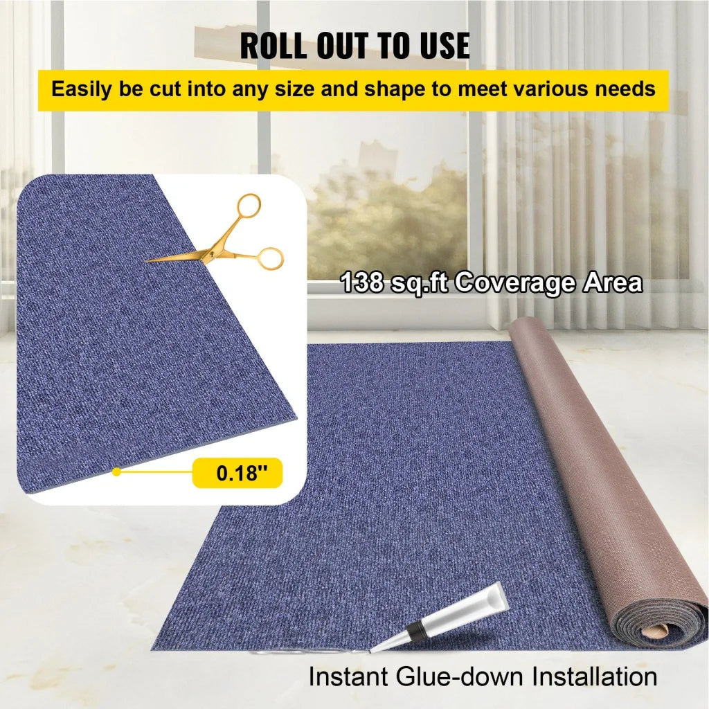 VEVOR Indoor Outdoor Rug Carpet Blue 6x23ft Area Rugs