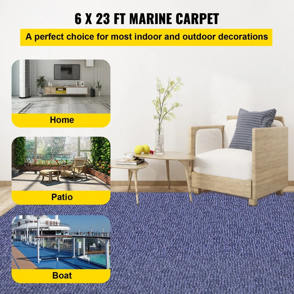VEVOR Indoor Outdoor Rug Carpet Blue 6x23ft Area Rugs