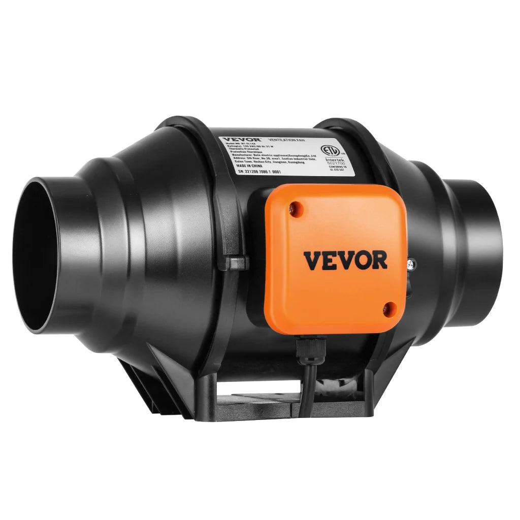 VEVOR Inline Duct Fan 102mm 129.7 CFM with Variable Speed