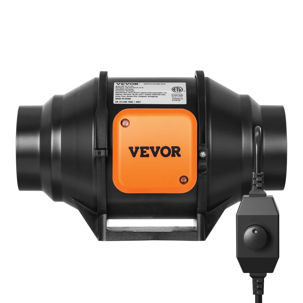VEVOR Inline Duct Fan 102mm 129.7 CFM with Variable Speed
