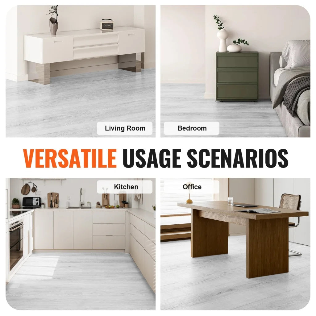 VEVOR Interlocking Vinyl Floor Tiles 48 x 7.3 inch 10 Tiles