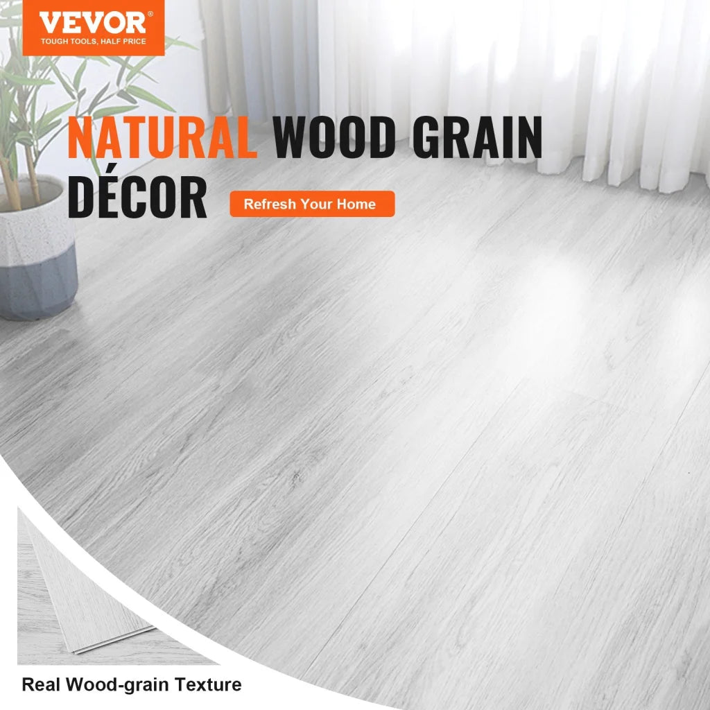 VEVOR Interlocking Vinyl Floor Tiles 48 x 7.3 inch 10 Tiles