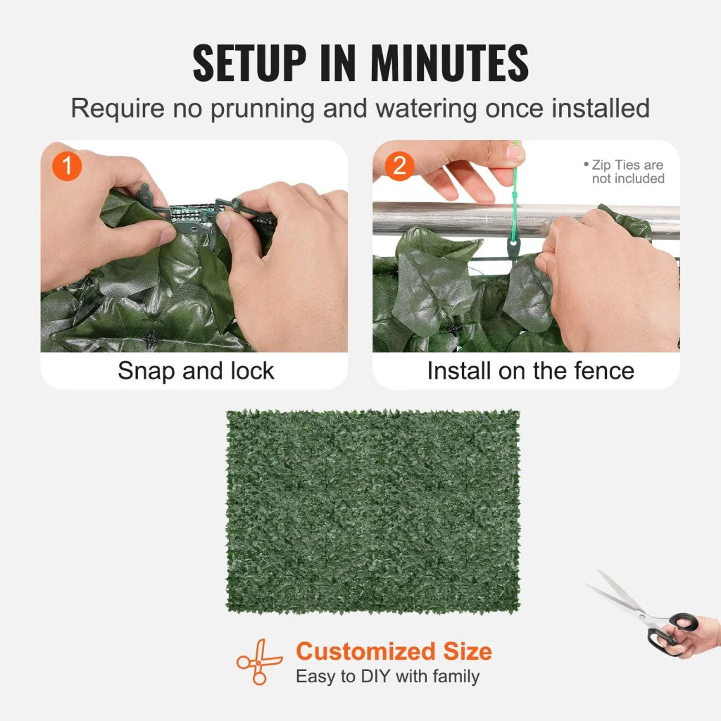 VEVOR Ivy Privacy Fence 1830 x 2440 mm Artificial Green