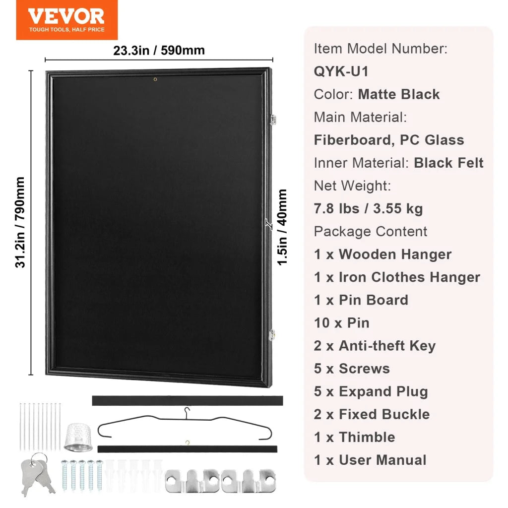 VEVOR Jersey Display Frame Case 590 x 790 x 40 mm Large