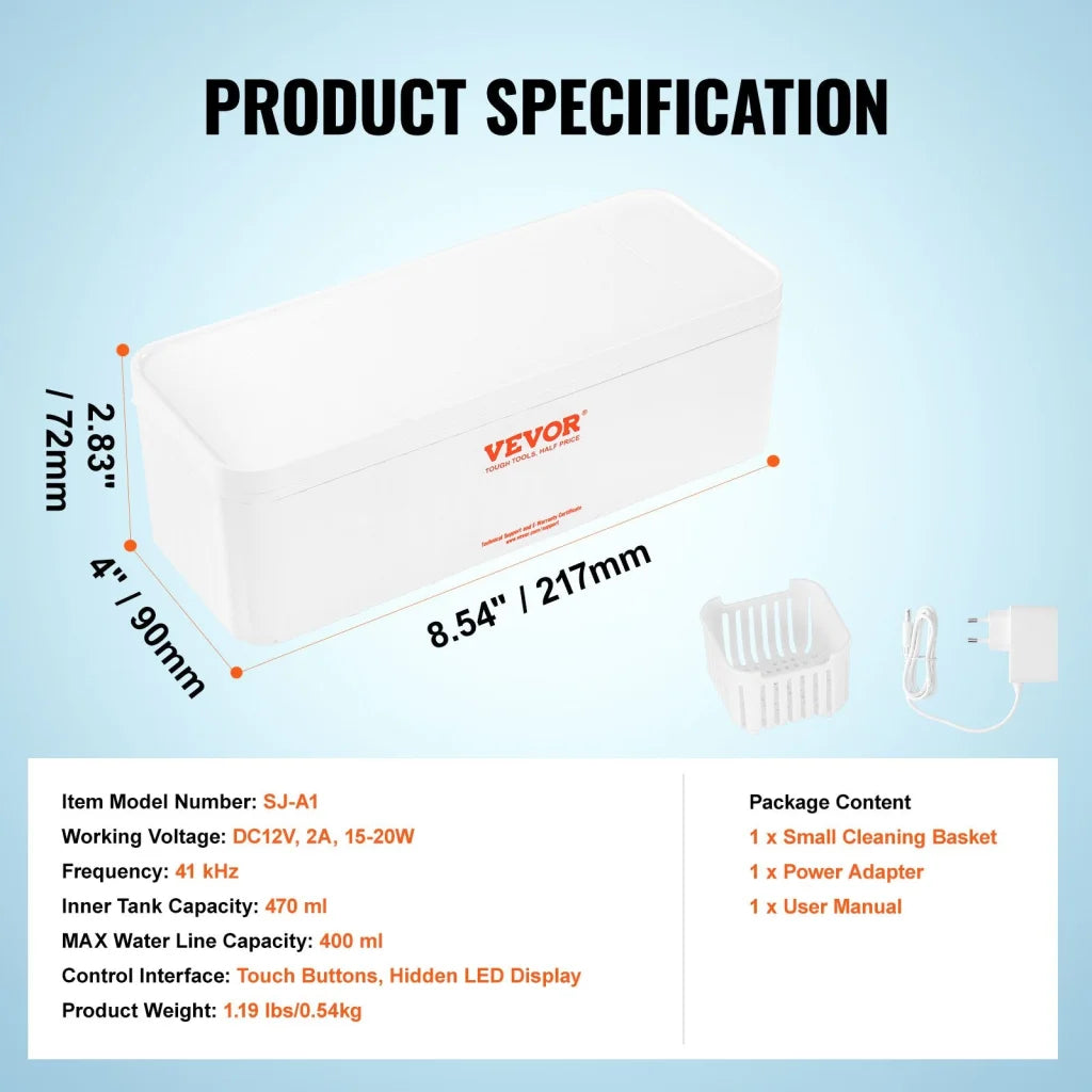 VEVOR Jewelry Cleaner Ultrasonic Machine Ultrasonic Cleaner