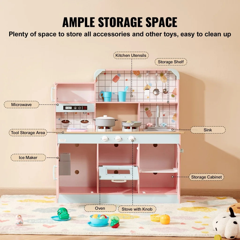 VEVOR Kitchen Playset Kids Pretend Cooking Play Toy 24