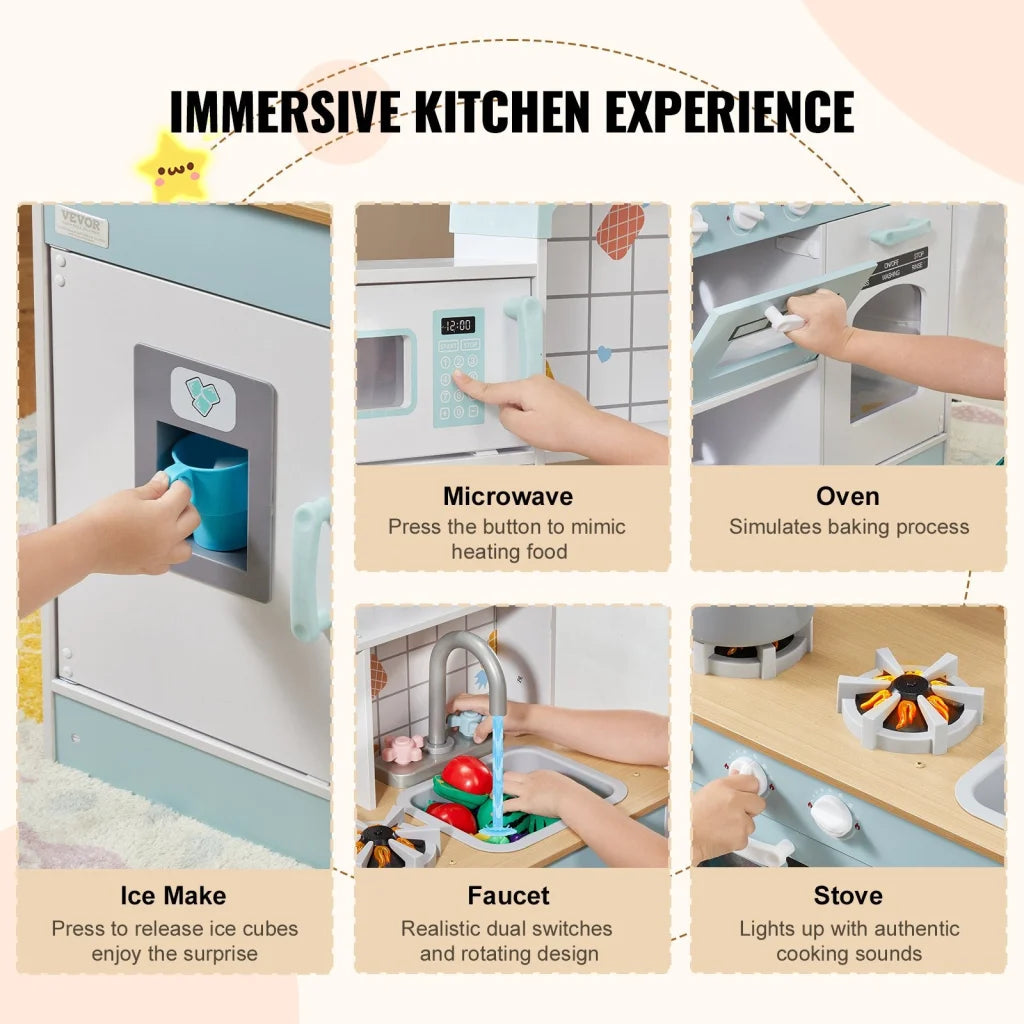 VEVOR Kitchen Playset Kids Pretend Cooking Play Toy 24