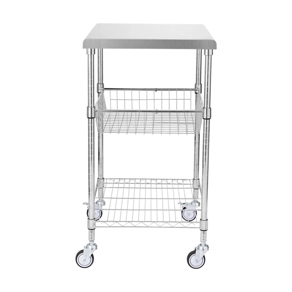 VEVOR Kitchen Utility Cart 3 Tiers Wire Rolling Cart