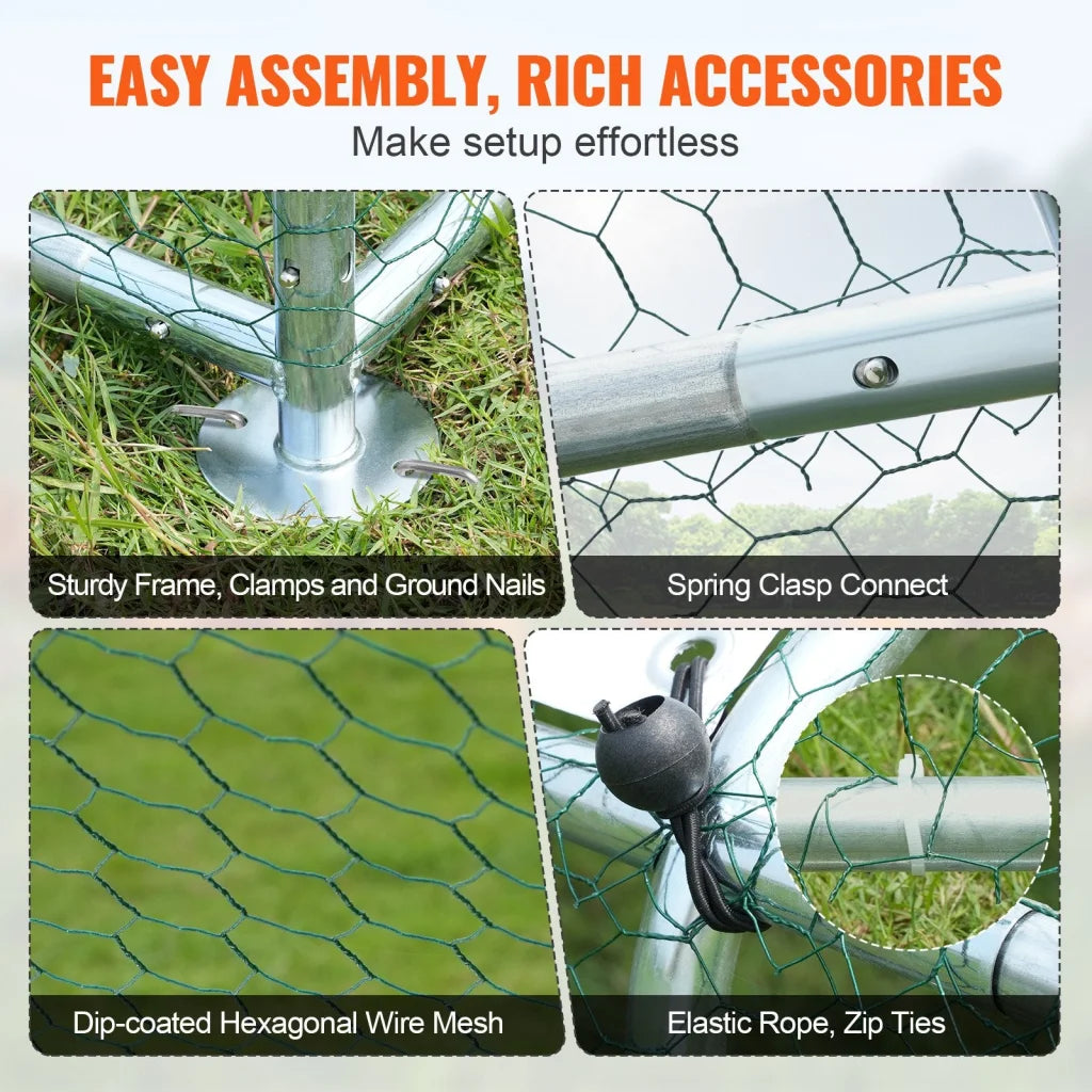 VEVOR Large Metal Chicken Coop 9.8x12.9x6.5 ft Walk