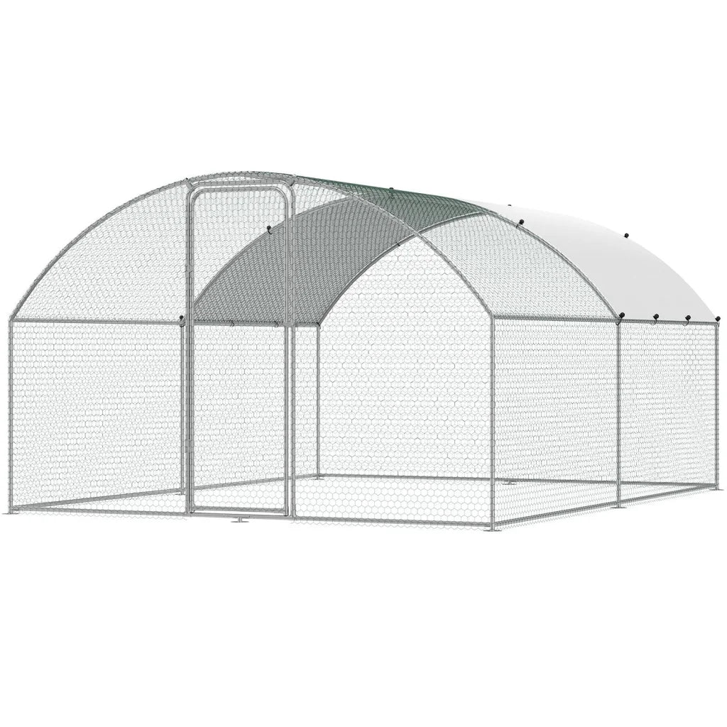 VEVOR Large Metal Chicken Coop 9.8x12.9x6.5 ft Walk