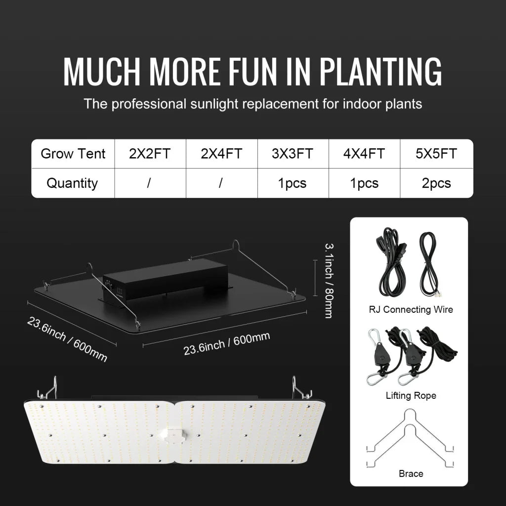 VEVOR LED Grow Light 400W Full Spectrum Dimmable High Yield