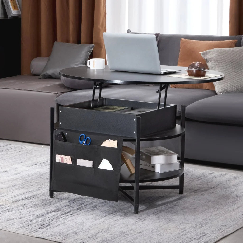 VEVOR Lift Top Coffee Table 35.3’’ Round Coffee Table