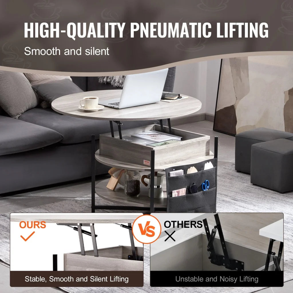 VEVOR Lift Top Coffee Table 35.3’’ Round Coffee Table