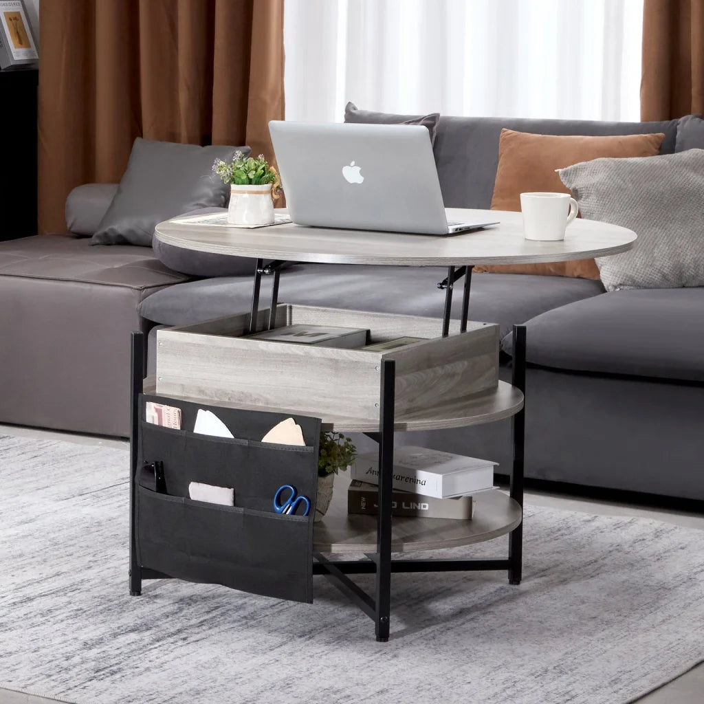 VEVOR Lift Top Coffee Table 35.3’’ Round Coffee Table