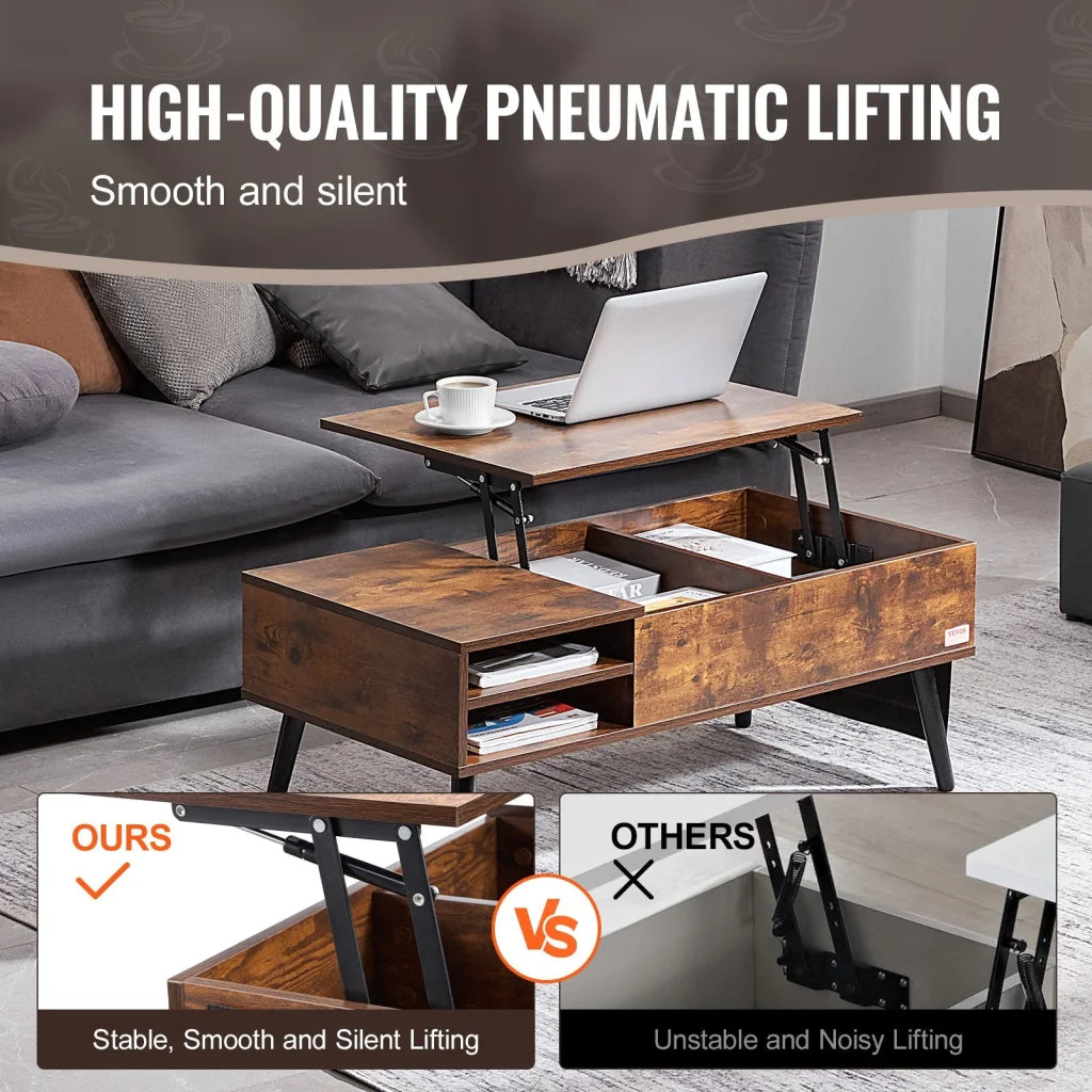 VEVOR Lift Top Coffee Table 39.4 in Rectangle Coffee Table