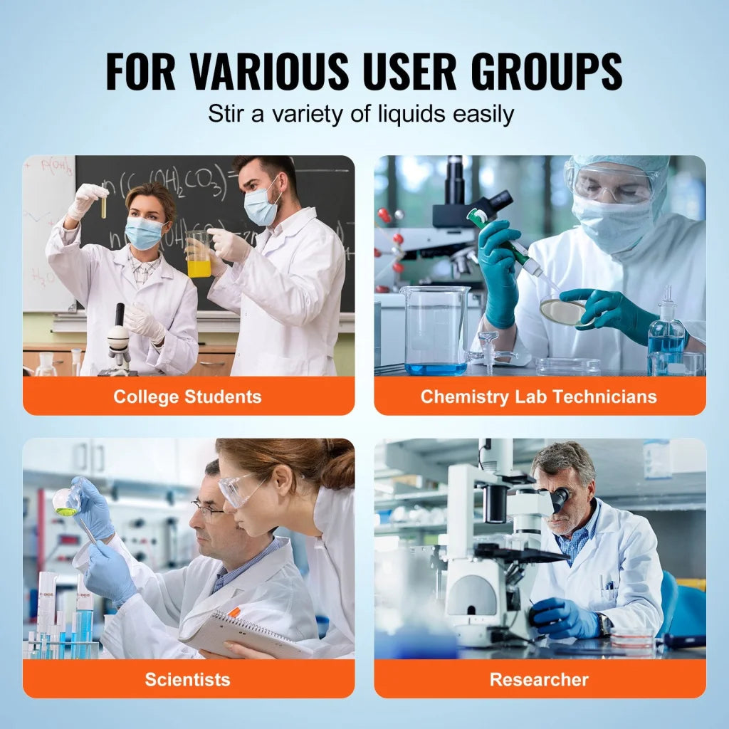 VEVOR Magnetic Stirrer Stir Plate Kit 0-1500 RPM Adjustable