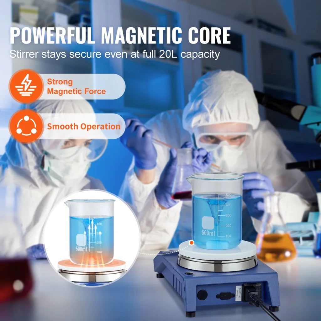VEVOR Magnetic Stirrer Stir Plate Kit 0-1500 RPM Adjustable