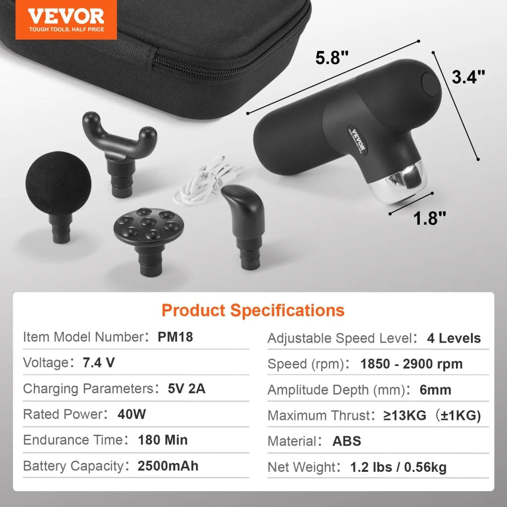 VEVOR Massage Gun Deep Tissue Percussion Muscle Massager