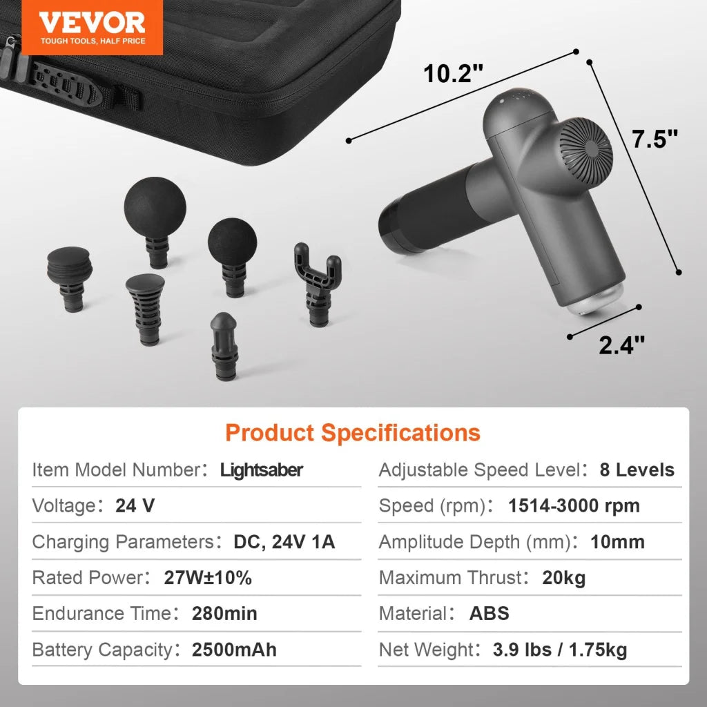 VEVOR Massage Gun Deep Tissue Percussion Muscle Massager