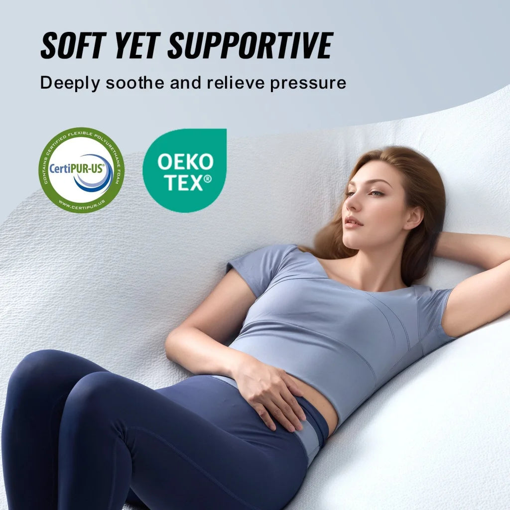 VEVOR Mattress Topper Memory Foam Detachable & Washable