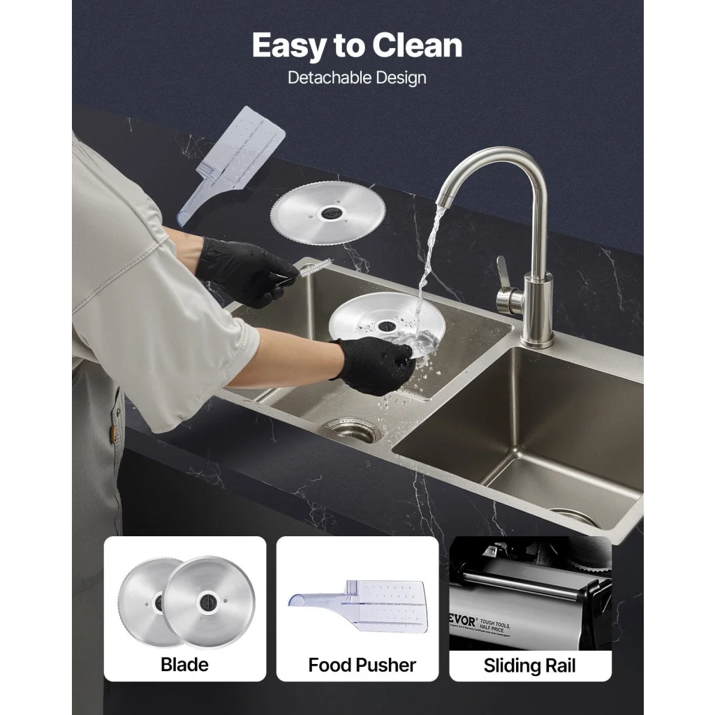 VEVOR Meat Slicer 180W 190 mm Electric Deli Food Slicer