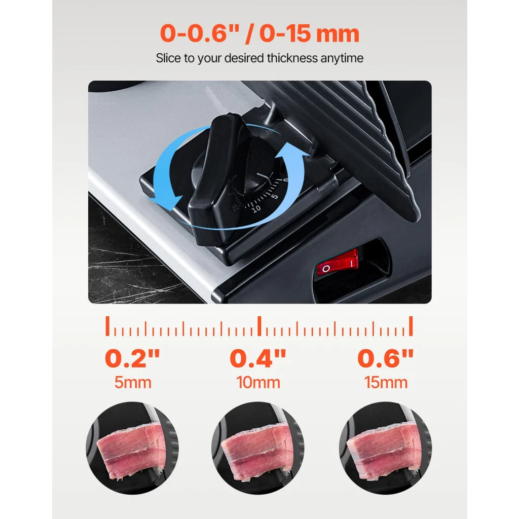 VEVOR Meat Slicer 180W 190 mm Electric Deli Food Slicer