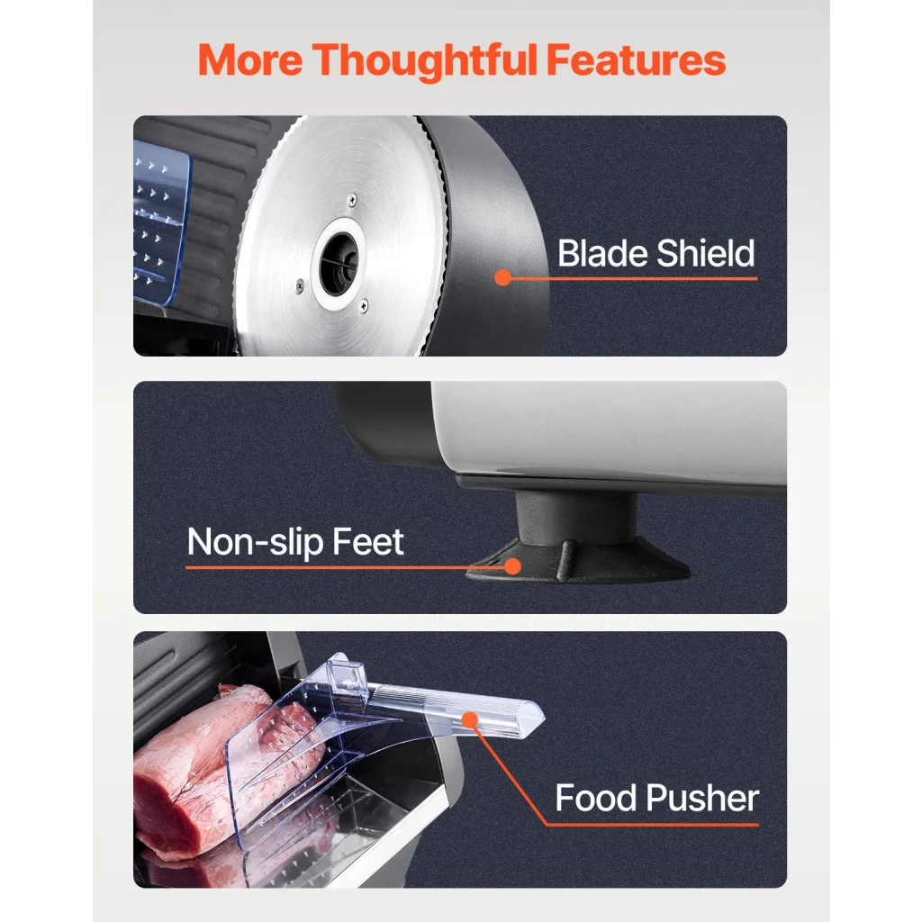 VEVOR Meat Slicer 180W 190 mm Electric Deli Food Slicer