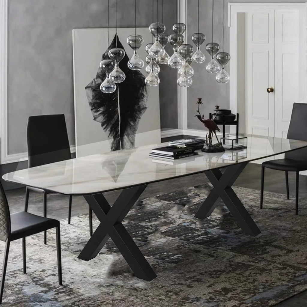 VEVOR Metal Table Legs 28.4 x 29.9 Inch Black Table Legs