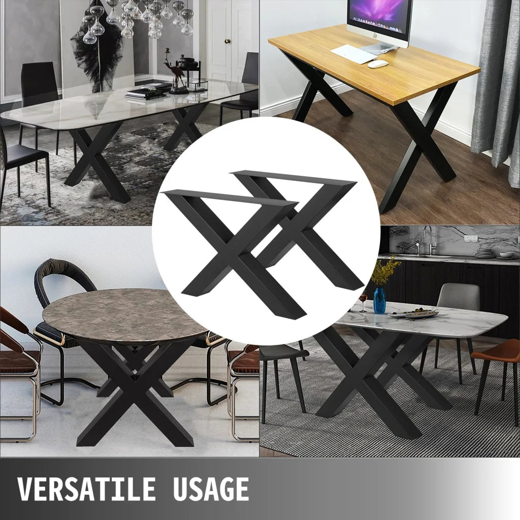 VEVOR Metal Table Legs 28.4 x 29.9 Inch Black Table Legs