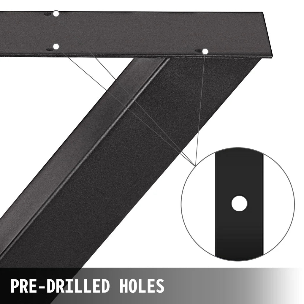 VEVOR Metal Table Legs 28.4 x 29.9 Inch Black Table Legs