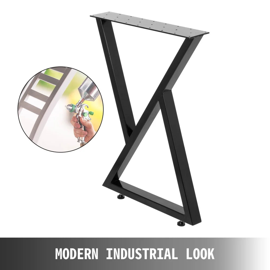 VEVOR Metal Table Legs Set of 2 Dining Table Legs Black